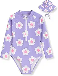 Maio infantil Manga Longa Body Menina Proteção Uv Com Chapéu