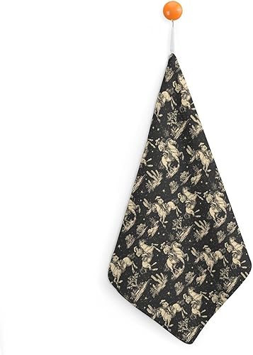 Decorative Hand Towels for Bathroom - Retro Western Cowboy Print Soft Absorbent Small Bath Hand Towels for Kitchen, Farmhouse, Spa, Hotel, Guest Tea