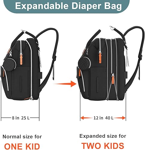Miniatura 2 de Mochila para pañales, bolsa de pañales grande, bolsa de pañales multifuncional, bolsas de pañales..