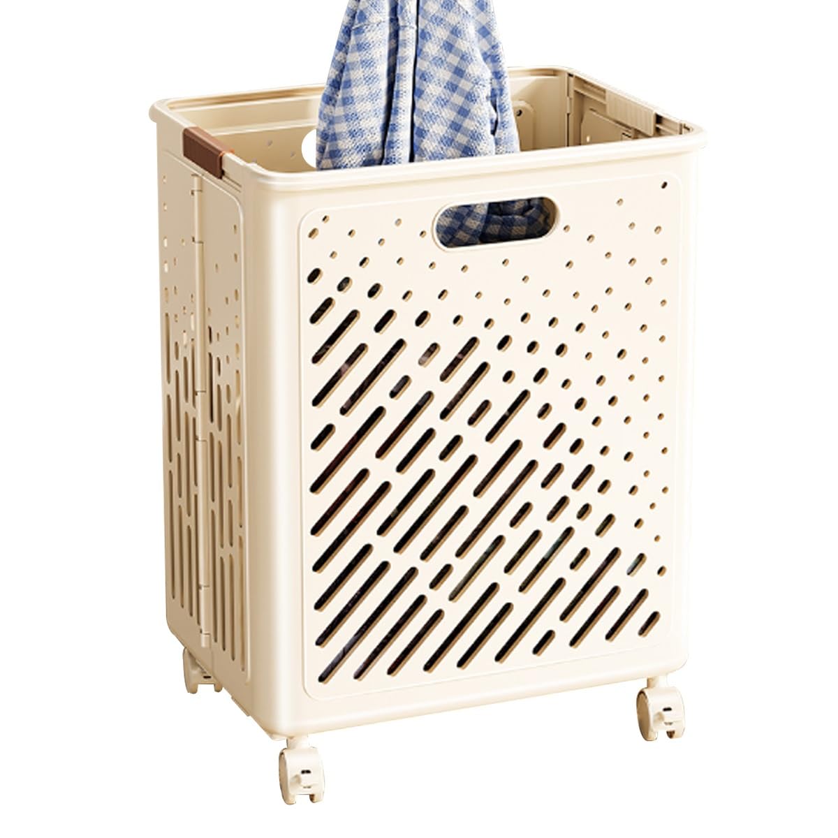 Panier à linge pliable à roulettes pour en finir avec le désordre des vêtements sales