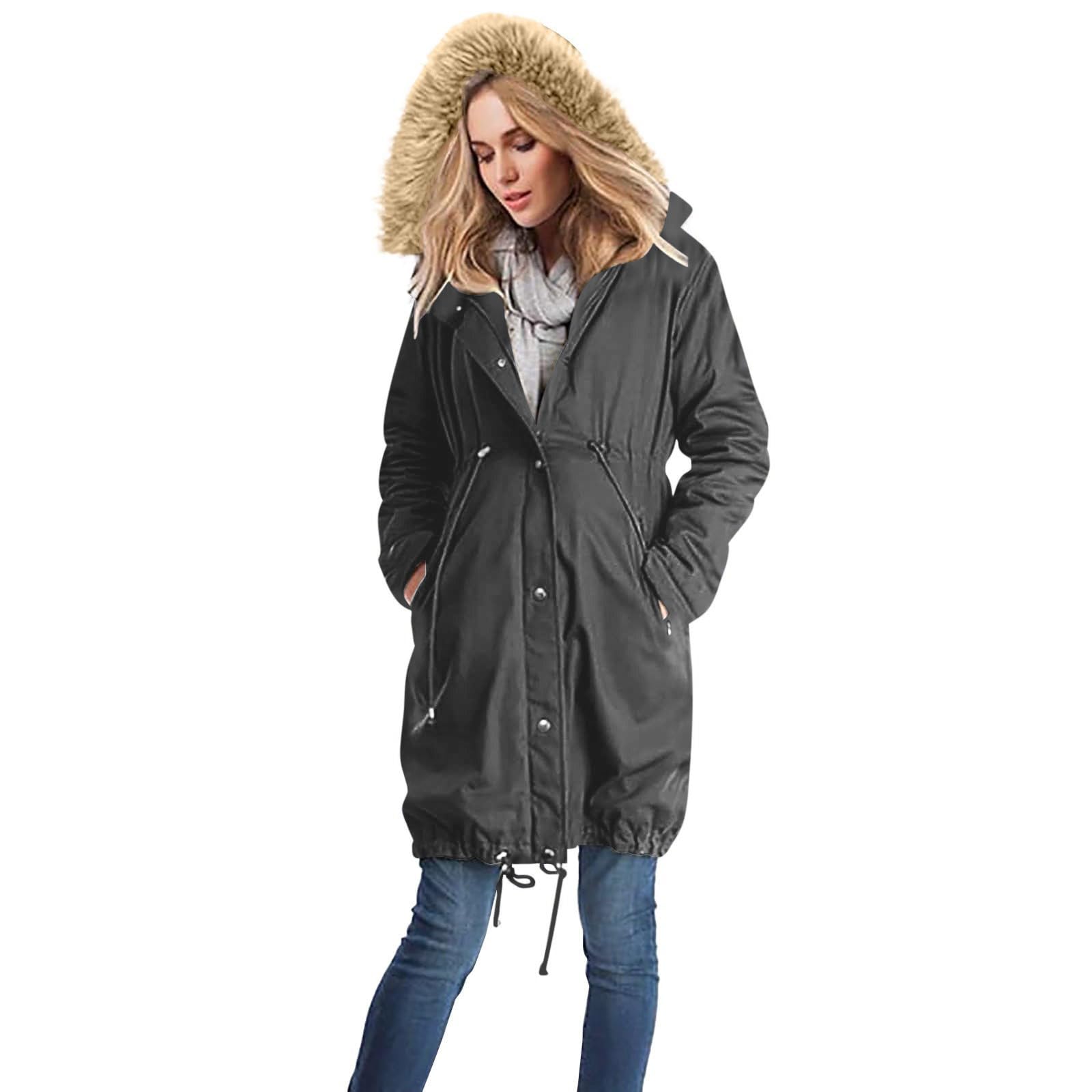 NSICBMNO Umstandsjacken für Damen UK, Babytragejacke 3-in-1 Fleece Reißverschluss Känguru Umstands-Kapuzenpullover, warme Winterjacken, Fleece-gefütterter Mantel, Schwangerschaftsjacke, Winterparka