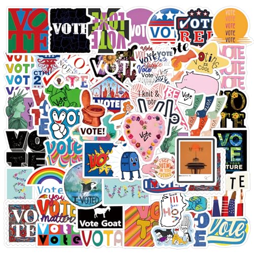 67pcs Colorful Vote Sticker Patriotic Election Voting Sticker for Election Campaign Voter Envelope Seals Postcards Decorations Supplies Waterproof Vinyl Decals Sticker for Laptop Skateboard Bike