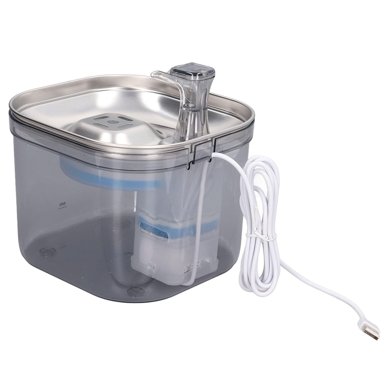 de filtración de Fuente de Agua para Gatos, dispensador automático de Agua para Mascotas de Acero Inoxidable 304, inducción infrarroja
