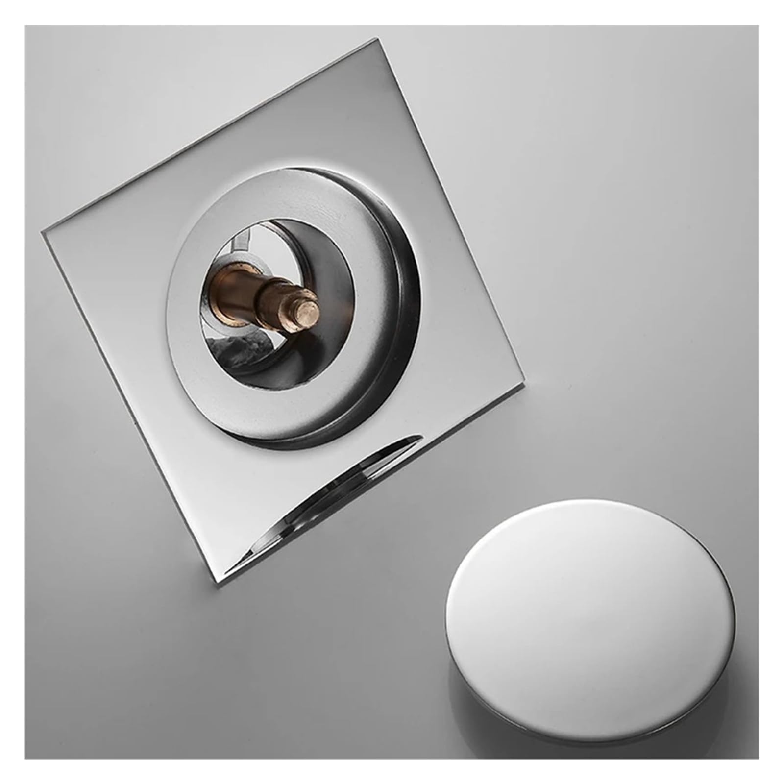 Housse de douche carrée en laiton chromé anti-odeur 10 cm (TT-TL-Noir)