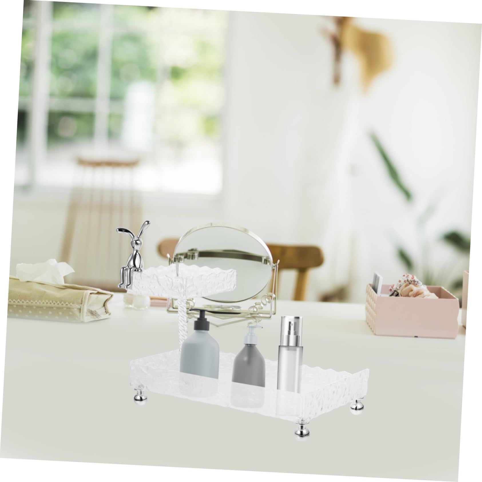 PRETYZOOM Estante De Doble Capa Organizador De Maquillaje Soporte para Cosméticos Organizador De Soportes para Maquillaje Vitrinas para Cosméticos