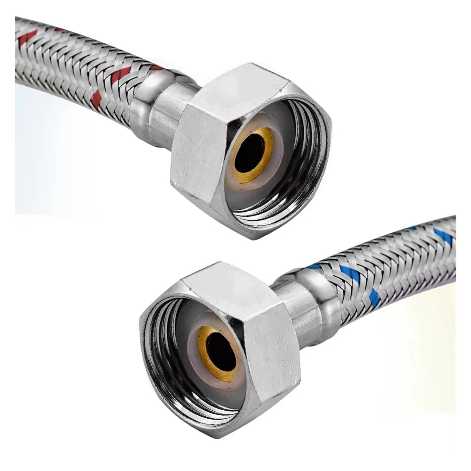 Tuyaux de plomberie flexibles en acier inoxydable G1/2, 1 paire, mélangeur froid et chaud, robinet d'alimentation en eau, tuyaux, pièce de salle de bains