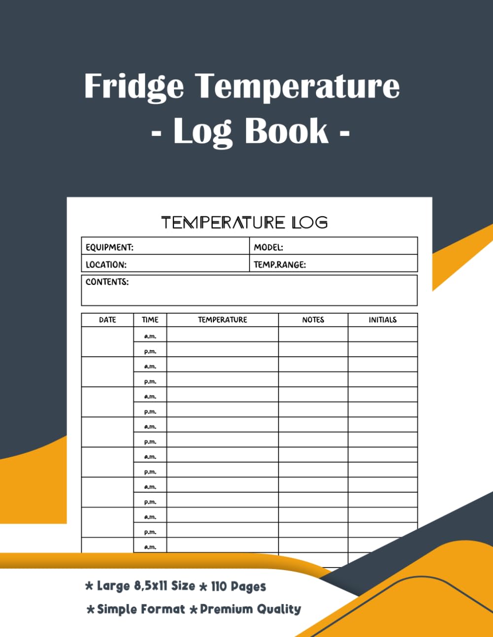 Fridge Temperature Log Book A Fridge Temperature Log for Every Home