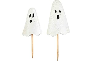 Mud Pie Halloween Metal Ghost Yard Signs White