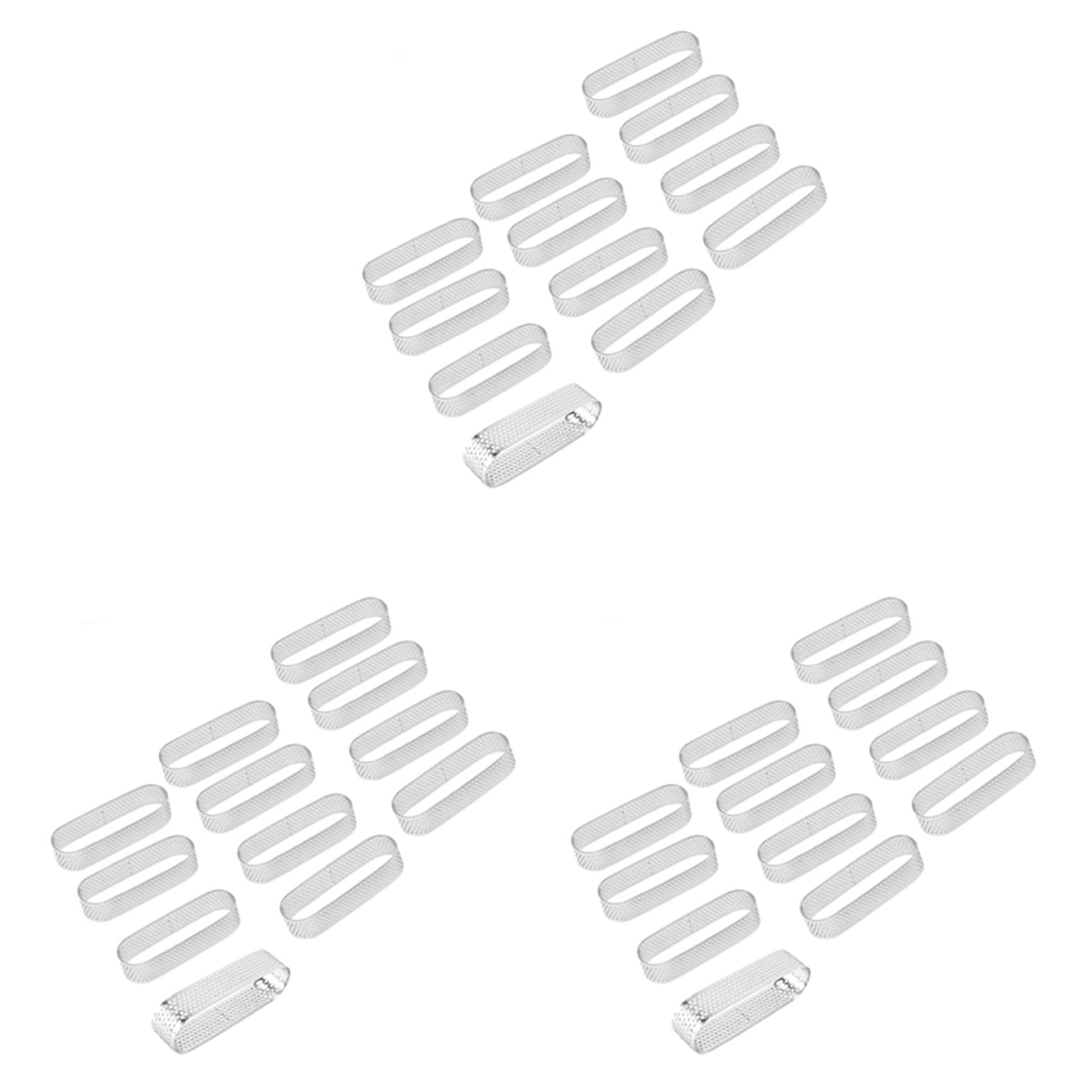 Hndhbfgrt 36Pcs Oval Tartlet Molds French Dessert Mousse Fruit Pie Tart Ring Quiche Cake Mold, Stainless Steel Tart Mousse Ring
