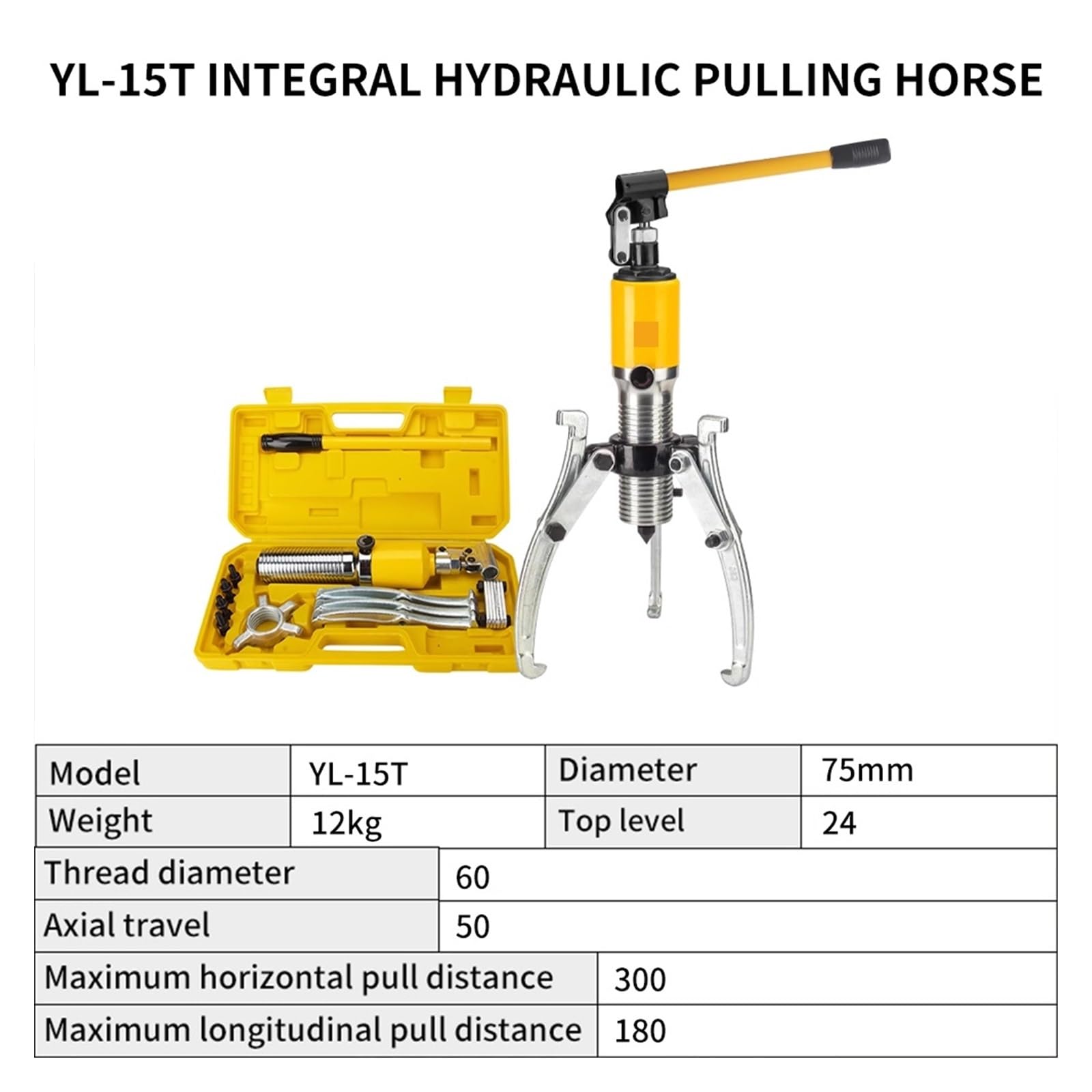 Estrattore Idraulico per Ingranaggi 5/10/15/20T, Estrattore per Cuscinetti Ruota, Separatore, Utensili Regolabili A Due O Tre Ganasce per Officina, Riparazione di Garage,YL-15T