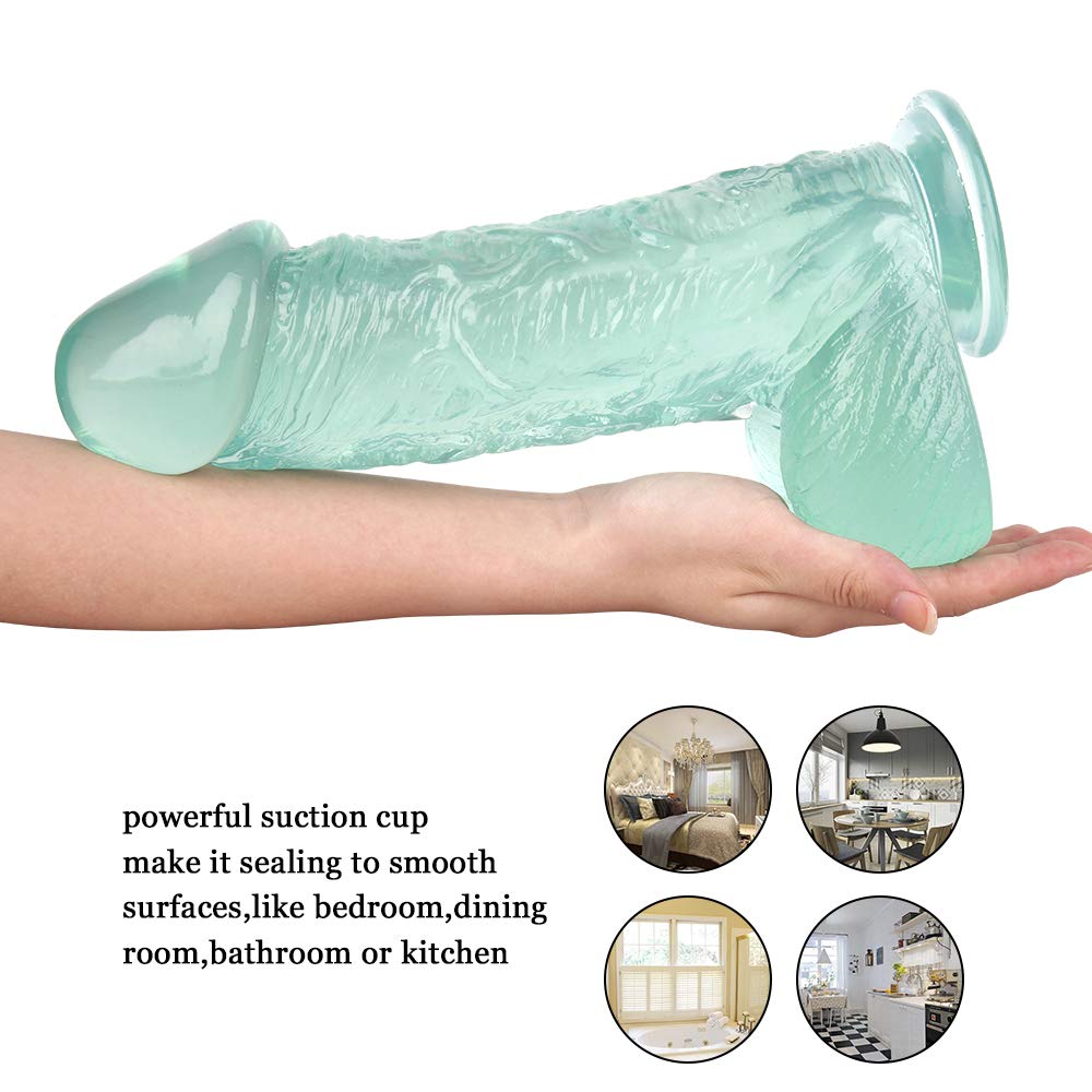 Dildo con ventosa, dildo enorme, dildo grande, plug anale, giocattoli sessuali for il punto G, massaggio alla prostata, giocattoli sessuali for la masturbazione maschile e femminile(Grün)