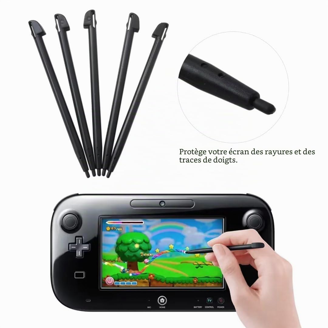 FoneM8® - Set de stylets 5 Pack Of Noir Stylets pour Nintendo Wii U