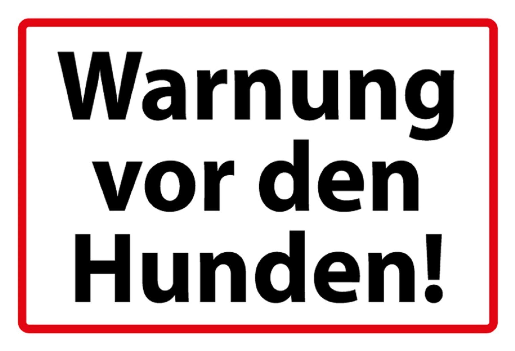 Schatzmix Treasure Mix Warning Before the Dogs Metal Wall Decoration 20 x 30 cm Tin Sign Tin Sign Multi-Coloured