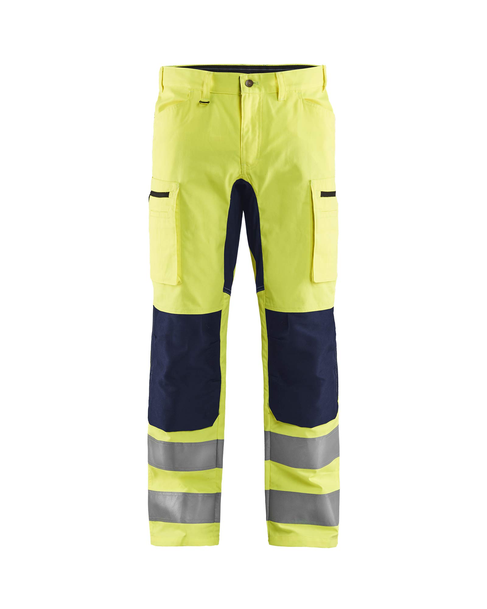 BLÅKLÄDER Hi Vis Trousers Stretch Men 42R Yellow/Navy Blue