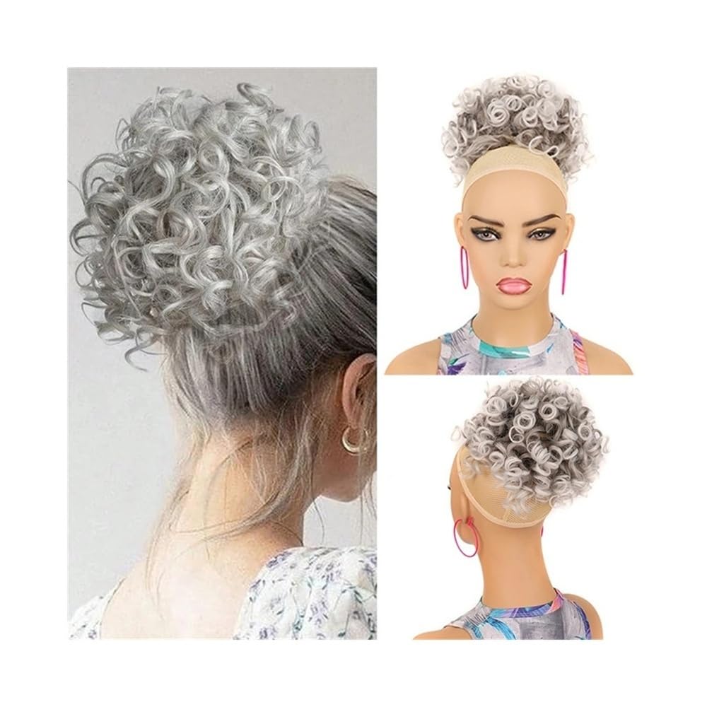 Täglicher Partygebrauch Messy Bun Haarteile for Frauen Synthetische lockige Kordelzug Pferdeschwanz Hochsteckfrisur Haarteil(10M1001)