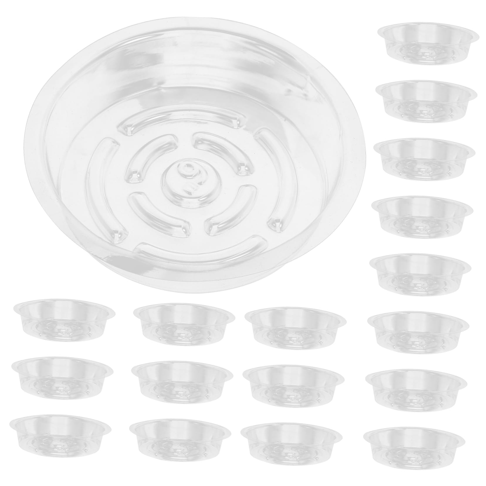 Toddmomy Bandejas para Macetas De Jardín Platos Transparentes para Plantas Recogedores De Agua Drip Tray para Interior Y Exterior 30 Piezas X 5