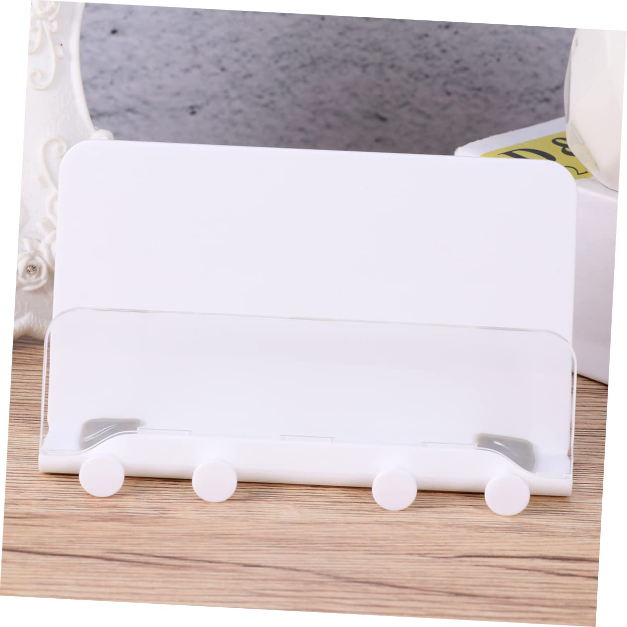 Hemobllo 3pezzi Supporto Multifunzionale Da Parete Per Telefono Porta Chiavi e Rack Murale Per Casa Design Bianco e Trasparente Per Soggiorno Cucina e Bagno