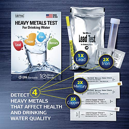 Health Metric HEAVY METALS - 4 WAY KIT Lead Iron Copper And Mercury - Home Water Test Kit thumb #1