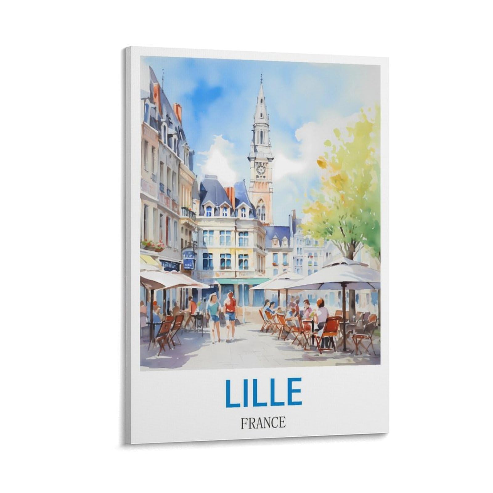 Zhilijing Frame-Style Lille France Vintage Travel Poster 08X12inch(20X30cm) Decorative Painting Canvas Wall Posters And Art Picture Print Modern Family Bedroom Decor Posters