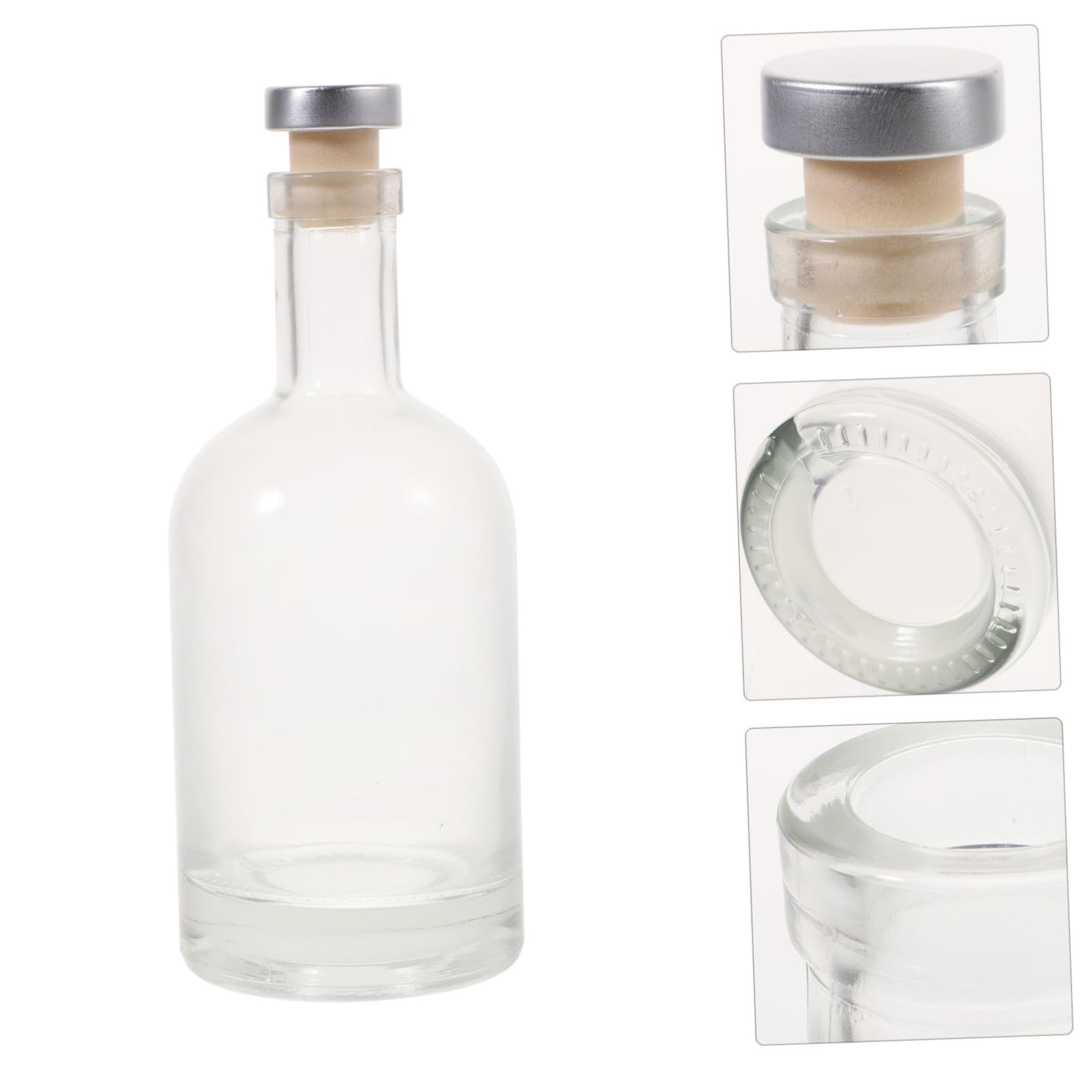 2 Stück Packung Glasweinflasche 375ml Dickwandig Transparent | Zwei Stück, 375ml Je Flasche, Fein Versiegelt und Pflegeleicht, für Zuhause oder Club