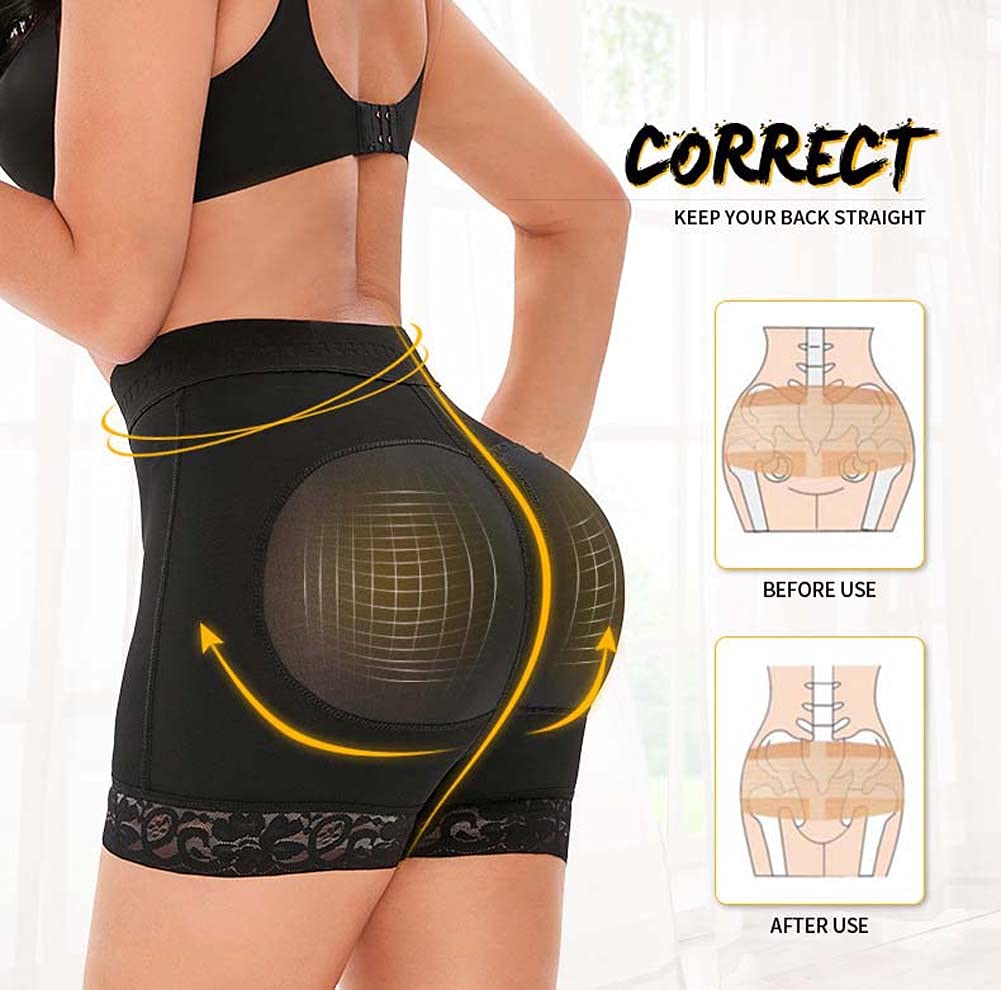 Bragas de Control de Ropa Interior Acolchada a Tope, Bragas de Encaje sin Costuras, Fajas potenciadoras de Cadera para Mujeres y niñas