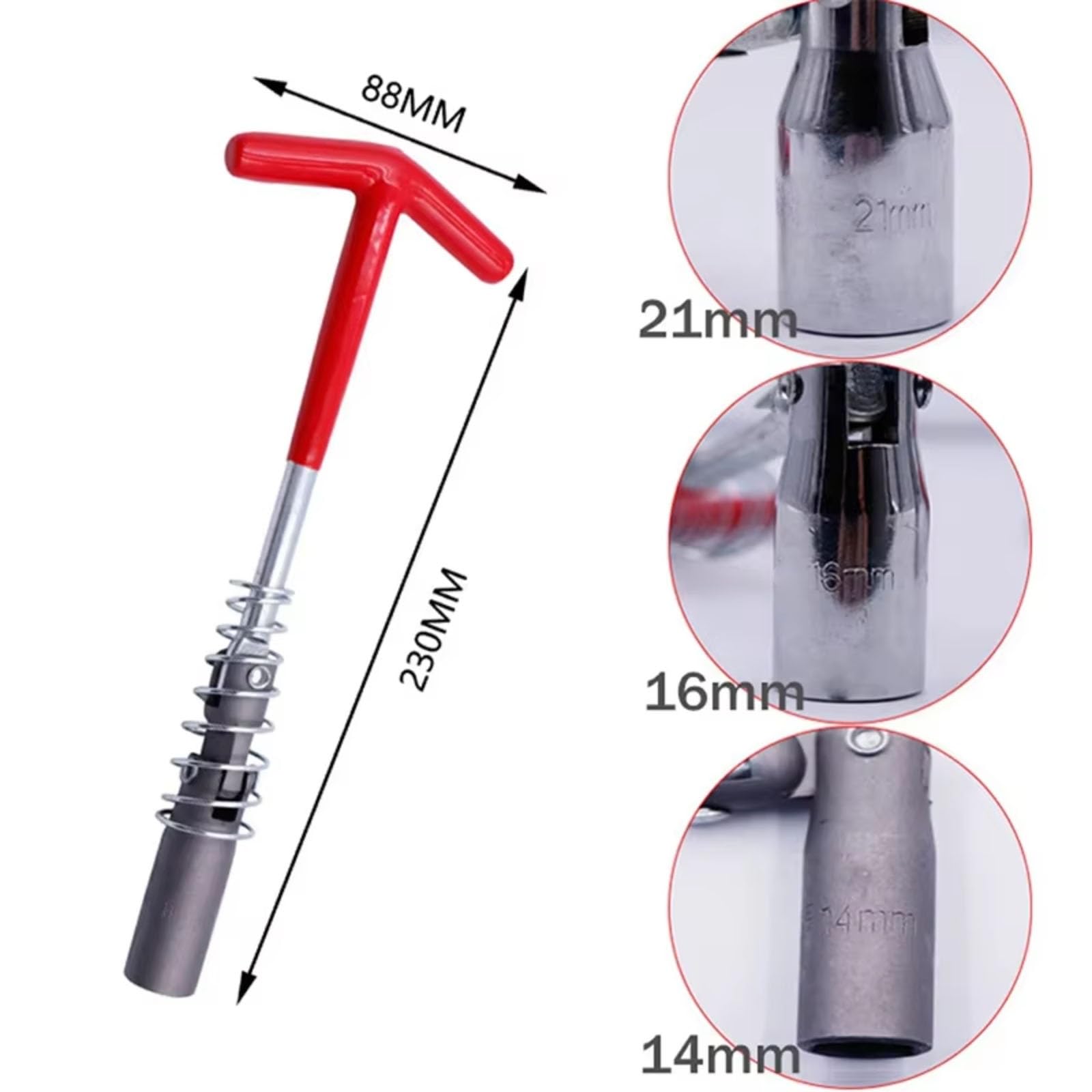 16mm Lang Für Zündkerzen Entfernung Werkzeuge Schlüssel Rotation Funken Stecker Entfernung Steckschlüssel Auto Reparatur Werkzeug T-Griff Auto Zündkerzenschlüssel