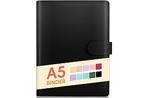 A5 Loose Leaf Binder with Stylish PU Leather Cover and Macaron Colors