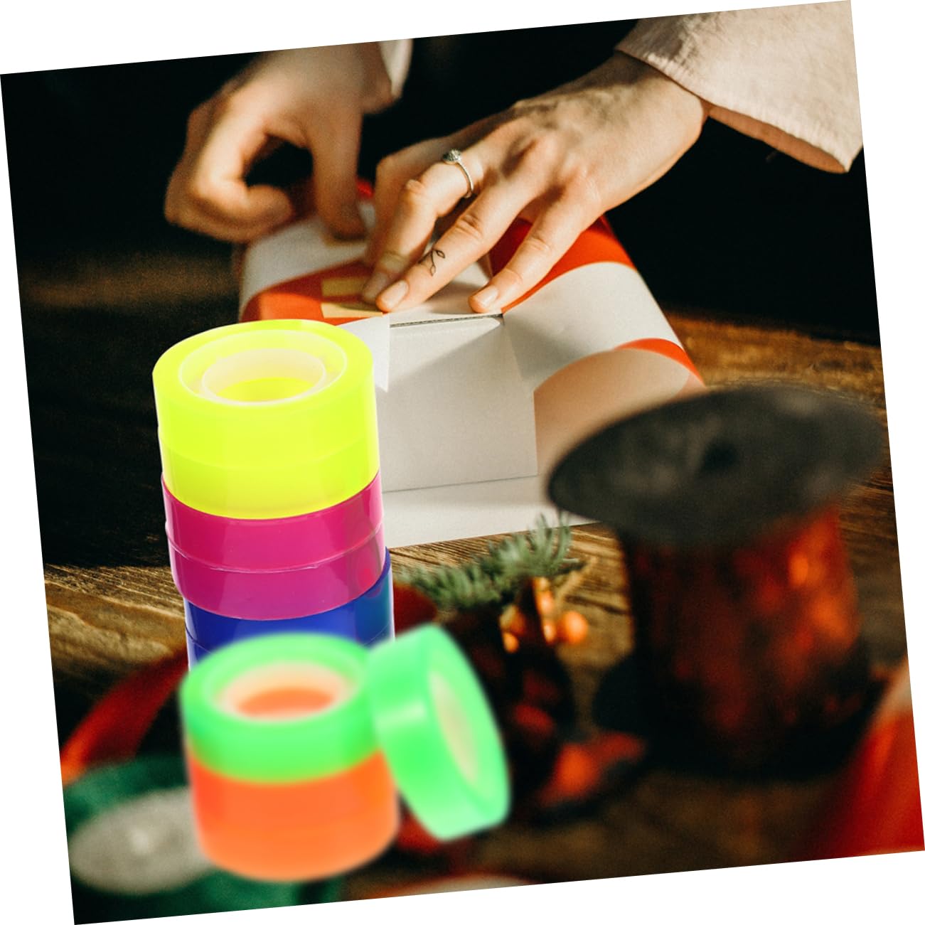 4sets Multi-use Tape Rolls 3/4 Inch x 50 Yards Adhesive Tape for Office Home 24rolls*4