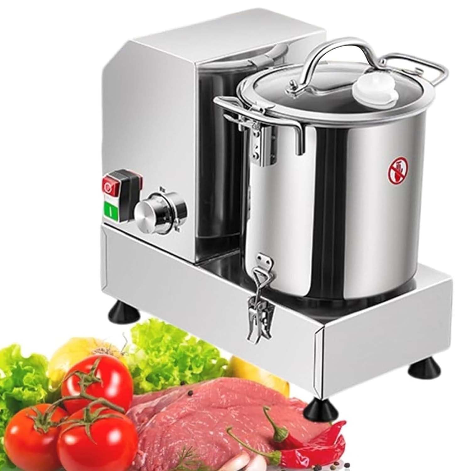 Picadora de Carne Comercial, Procesador Multifuncional. Características con 1800W de Potencia y Tapa de Seguridad Transparente. Maneja Varios Alimentos Incluyendo Cacahuetes y Granos(15L)