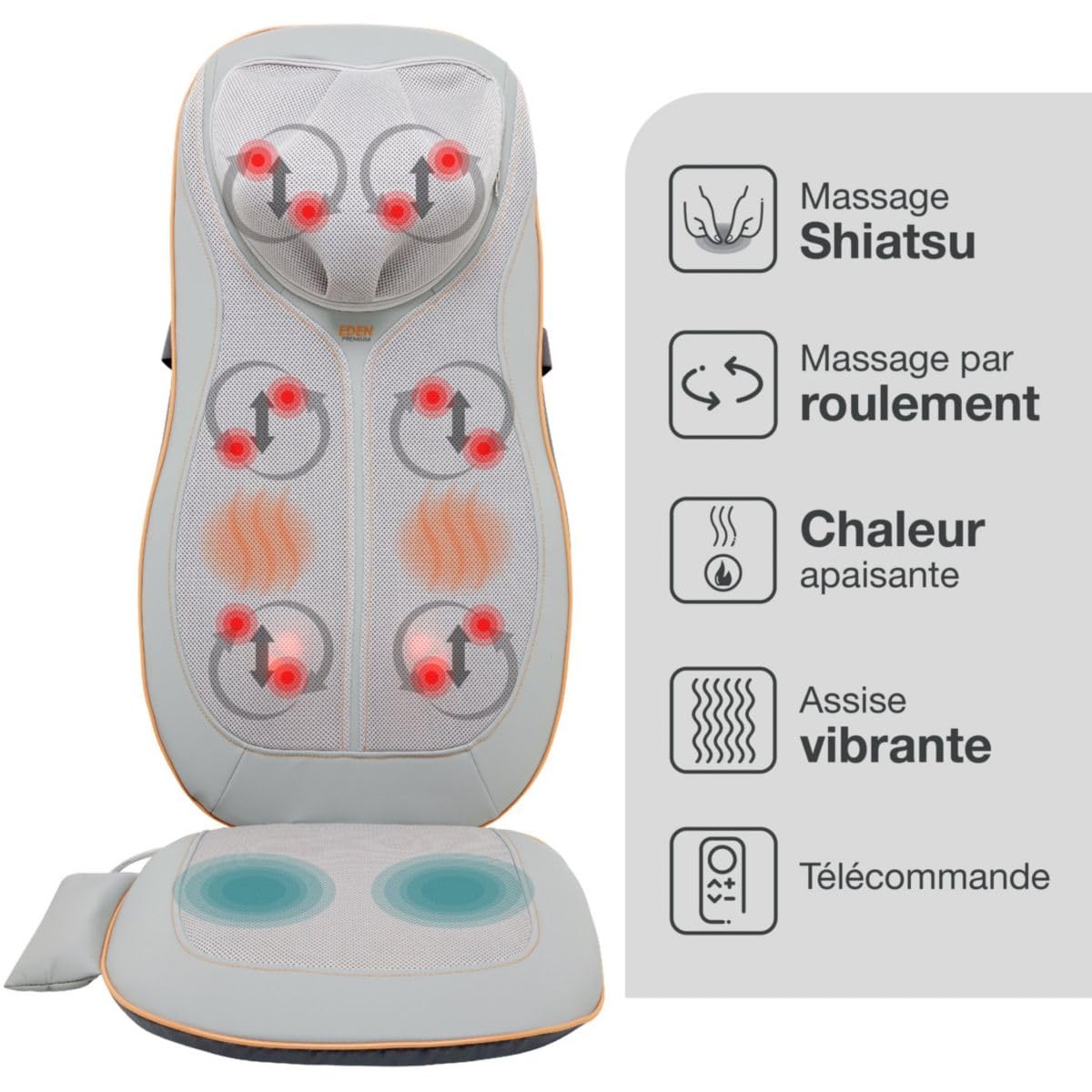 Siège massant chauffant ESSENTIELB EDM3 eden premium