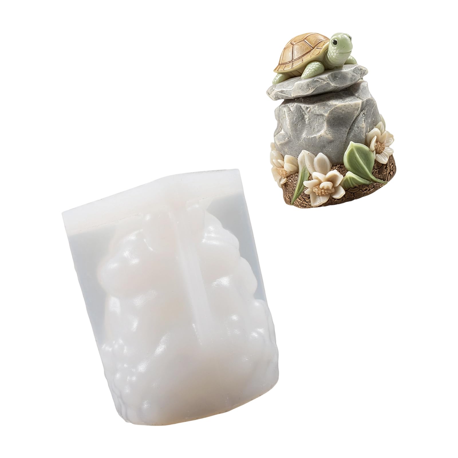 hogtnd Creative Silicone Molds Turtle Flower Pattern Handmade Candle Soap Plaster Decoration Silicone Mold