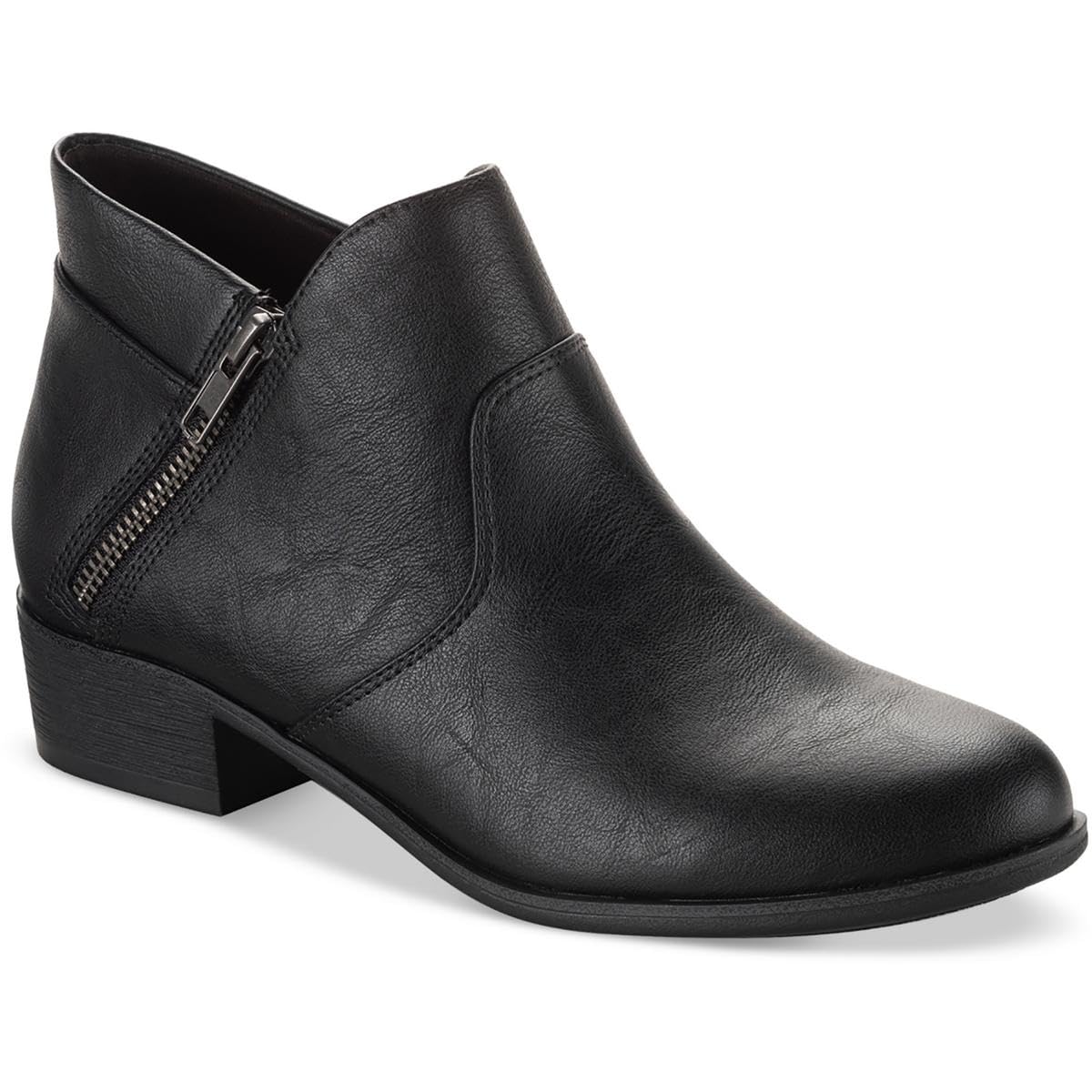 Sun Stone Womens Adelinee Faux Leather Ankle Boots Black 5 5 Medium B M