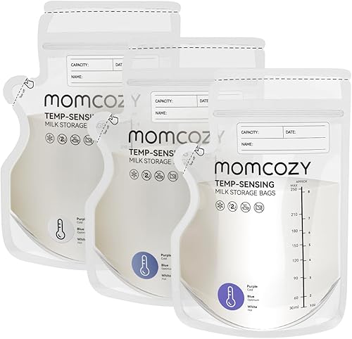 Momcozy Easy Pour - Bolsa de almacenamiento de leche materna, 8 onzas, cambio de color con detección de temperatura, bolsa de leche de 60 unidades disponible en Yaxa Colombia