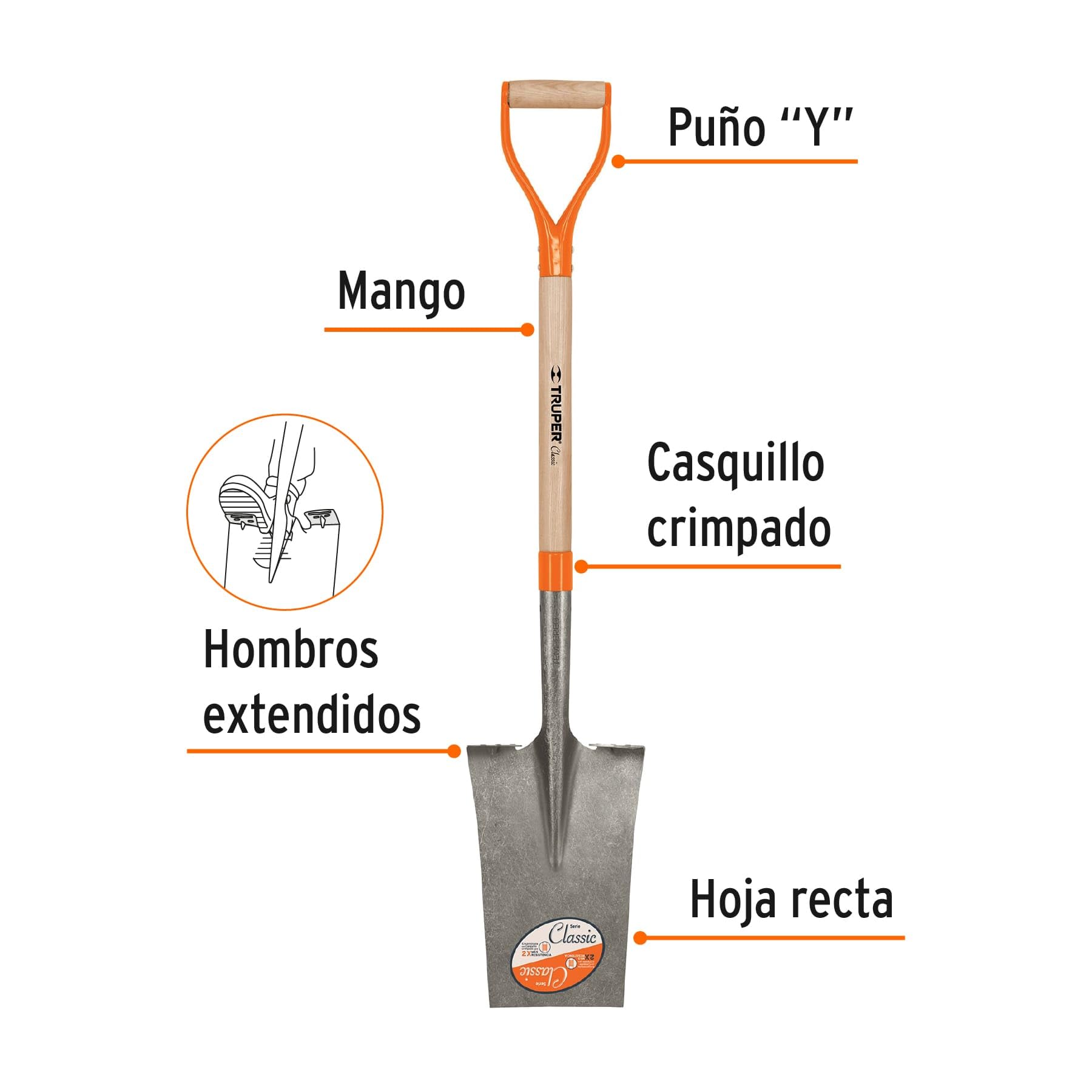 Truper PALOTE Clasico PUÑO Anilla METÁLICA 18 X 51 CM