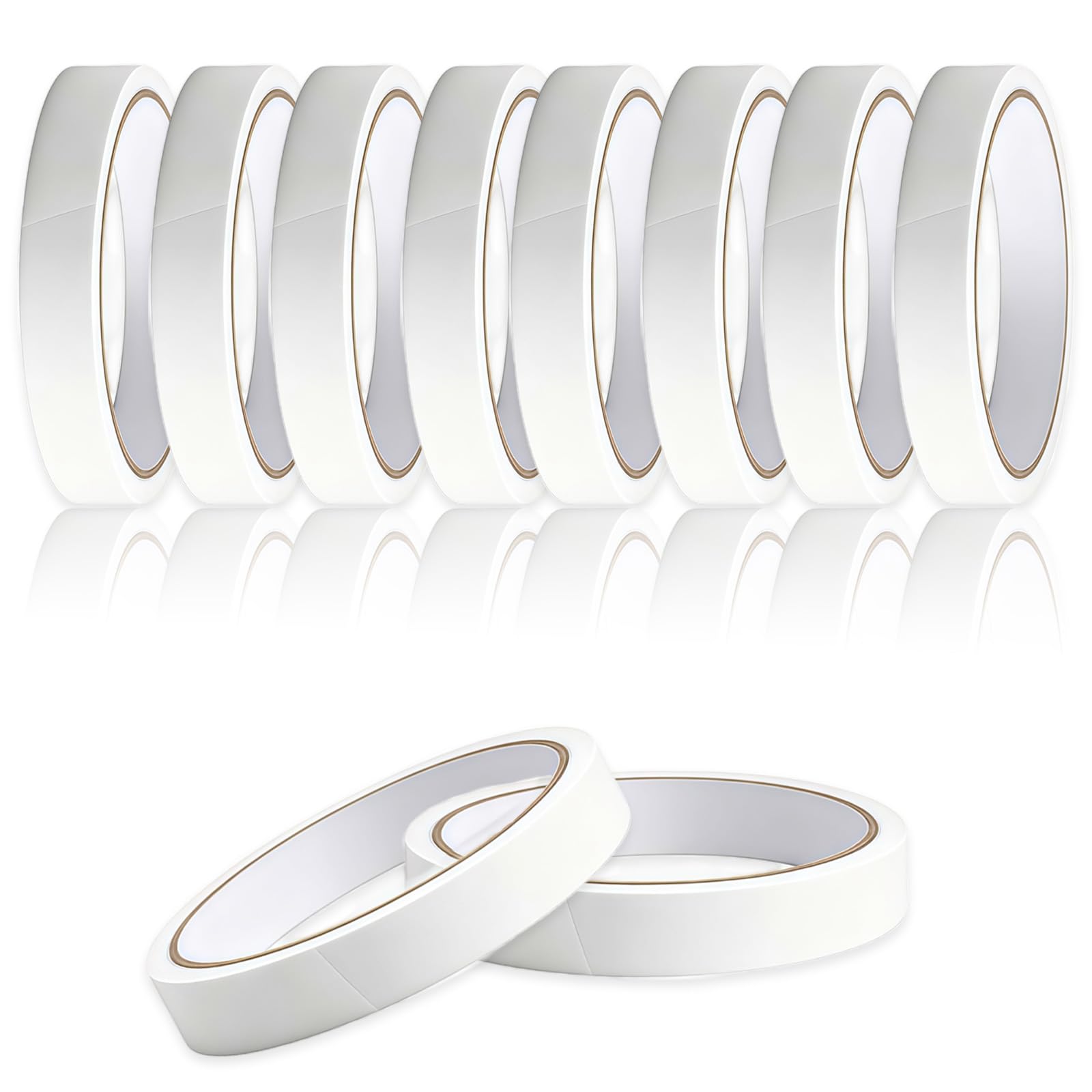 aieieii 10 Rolls Double Sided Sticky Tape, Clear Double Sided Tape Adhesive Sticky Tapes for Gifts, Multipurpose Double-Sided Sticky Tape, for Craft DIY Scrapbooking and Card Making Arts