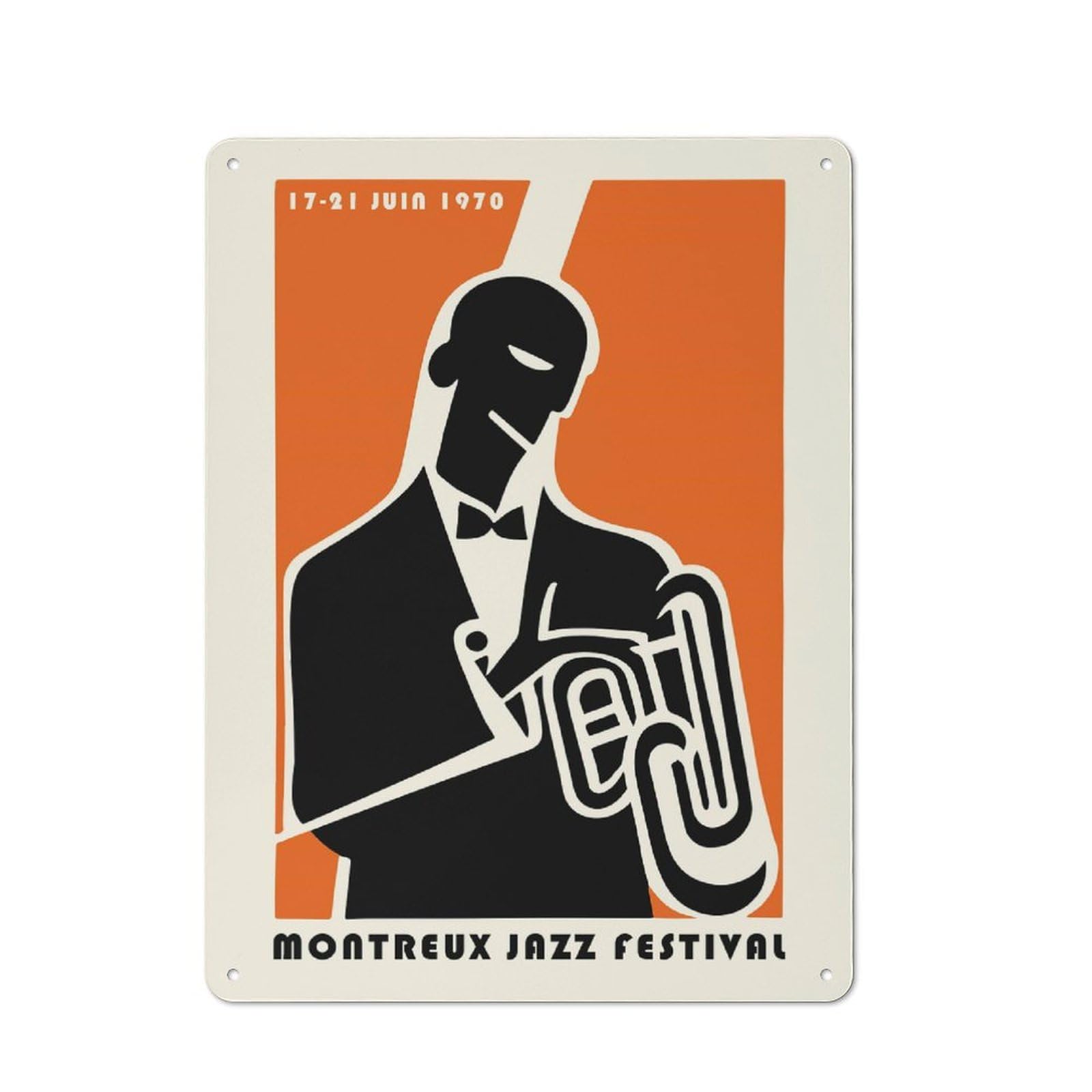 Junmoney Style-21 Tin Wall Plaque 40X30cm With Montreux Jazz Festival For Pub Or Café, For Hospitality Wall Decor Collectors