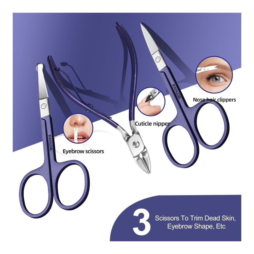 Kit de manicura y pedicura 30 en 1, Kit Profesional de cortauñas para Viajes (pies, Dedos de los pies, Dedos de Las Manos).
