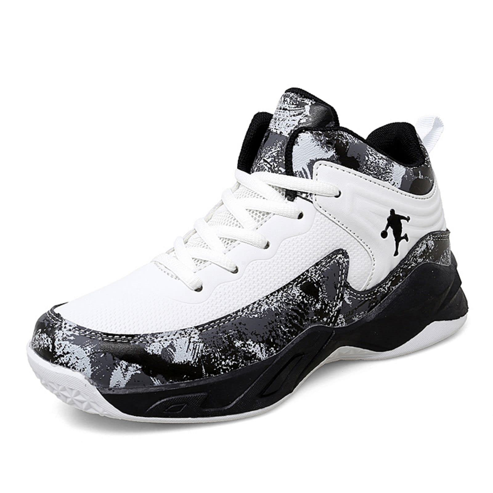 Ucilxi New Anti Slip and wear-Resistant Sports Basketball Shoes for Children Black White