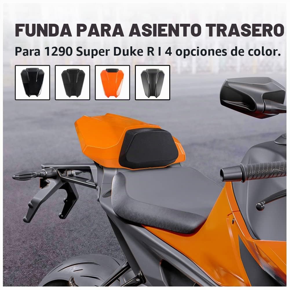 Cubierta de asiento individual para pasajero trasero de motocicleta, carenado trasero, sección trasera, accesorios para motocicleta 1290 Super Duke Superduke R 2020 2021 2022 2023 (Negro mate)