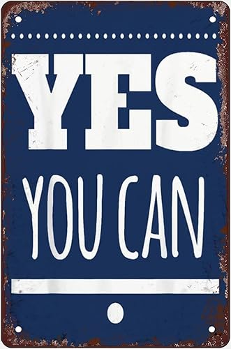 Letreros de hojalata vintage con texto en inglés "Yes You Can", decoración creativa y divertida para el hogar, baño, patio, bar, pub, regalo para
