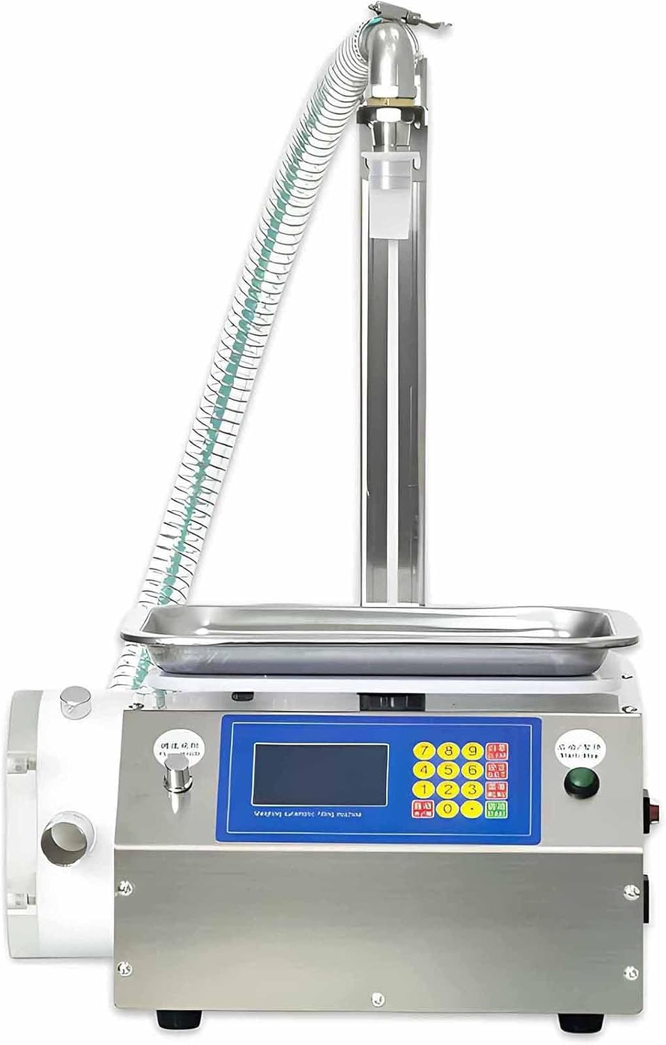 Small Scale Filling Machine,Adjustable Filling Head Height,Weighing/Pricing/Timing Filling,3L/7L Honey Filling Machine Bottle Filler,for Sauces,Toiletries,Oils,Cosmetics,Honey CSY-A7‌