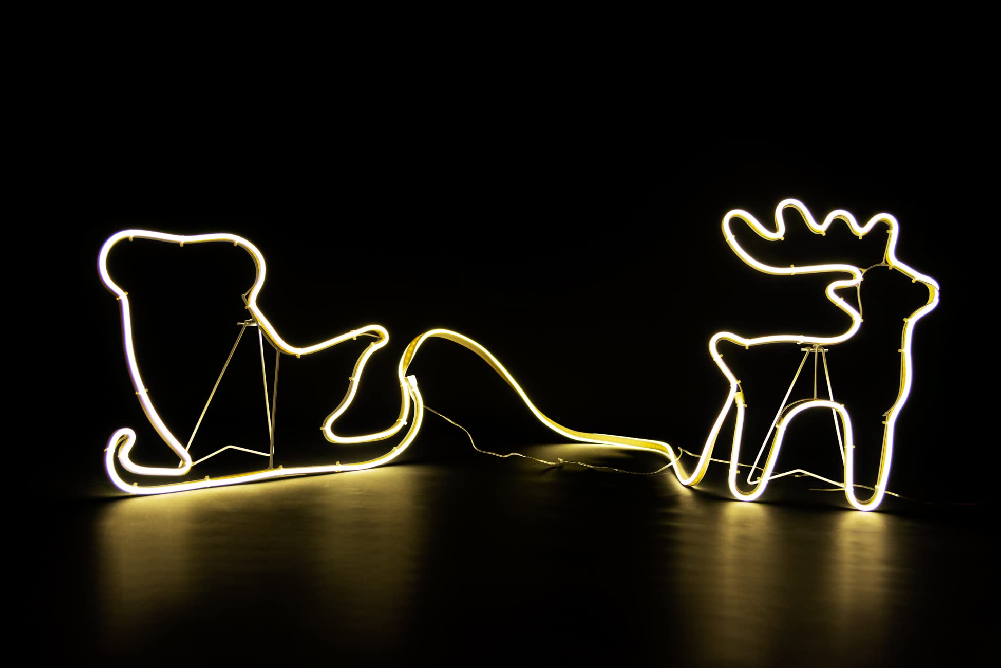Shatchi Reindeer With Sleigh Neon Effect Rope Light Silhouette Double Side 90 Warm White Leds from B&Q