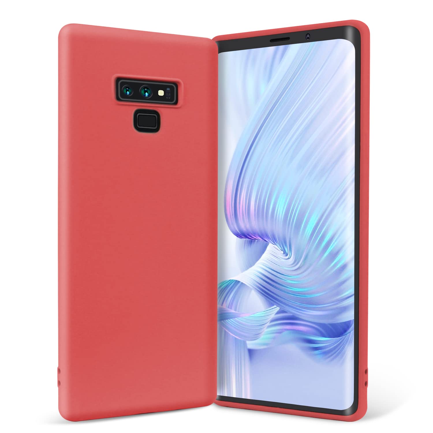Boaixiaen for Galaxy Note9 Case, Liquid Silicone Slim Soft TPU Fit Full Body Protection Shockproof Phone Cover for Galaxy Note9 6.4" (Hawthorn Red)