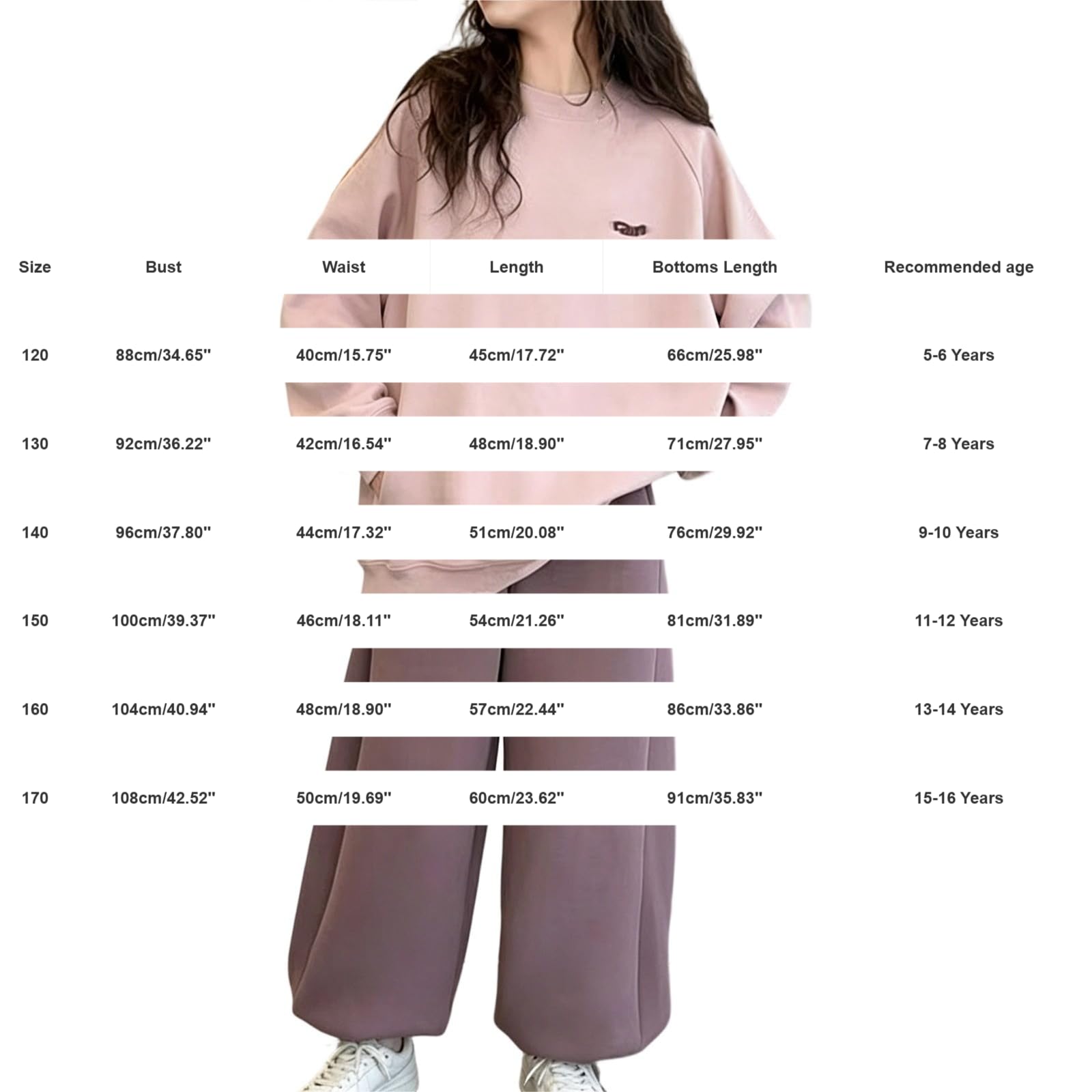 Set tuta da ragazza pullover gamba larga pantaloni rosa, 11-12 anni | Girocollo Felpe Pantaloni della tuta 2 Pezzi Abiti Elegante Confortevole Scuola Sport Tuta Bambini Casual Abbigliamento Set