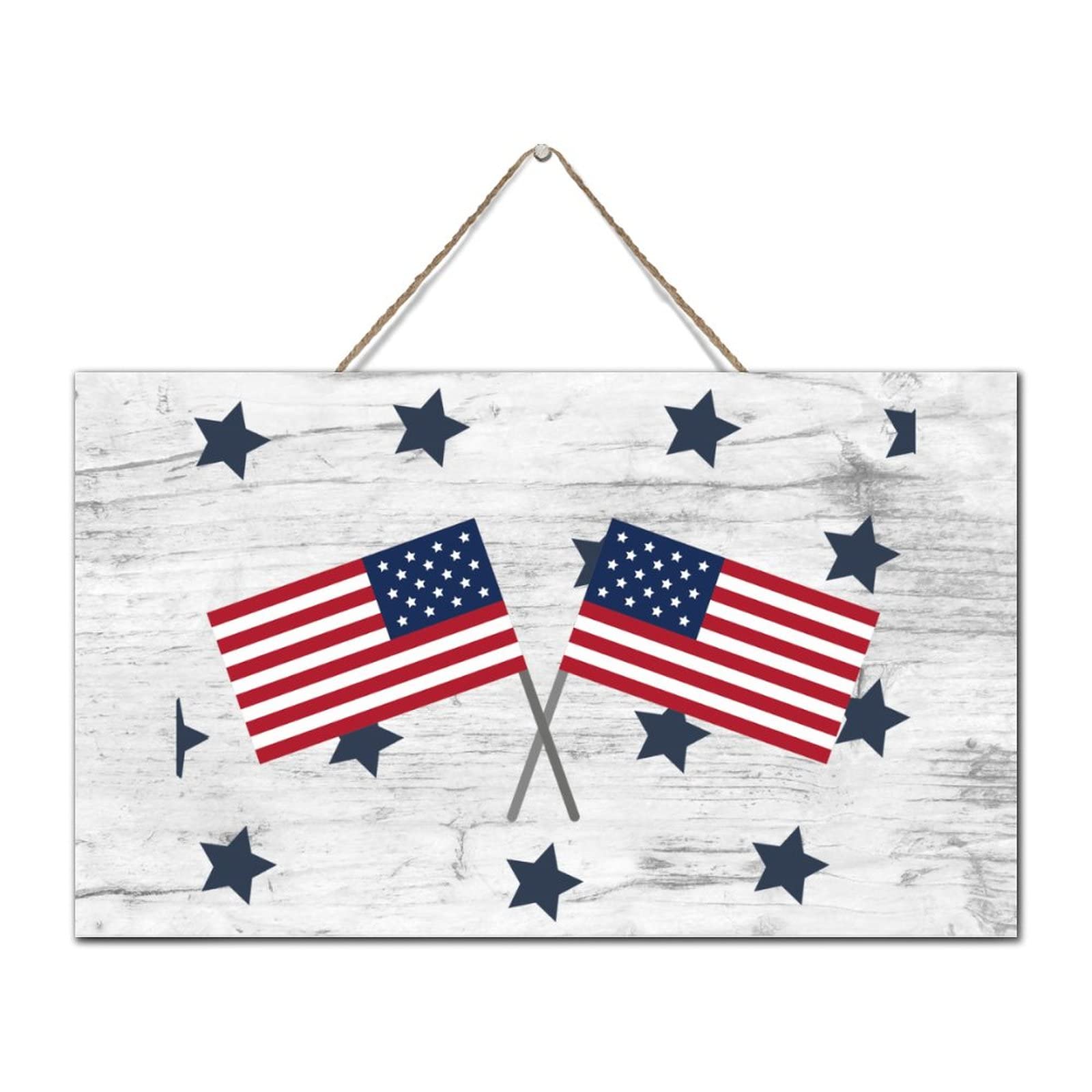 Nabrand 4Th Of July American Flag Established Wood Sign Modern Laundry Family Wall Art Decor Wooden Plaque Sign Custom Wood Wall Sign With Sayings For Bedroom Offices 6X10 Inch