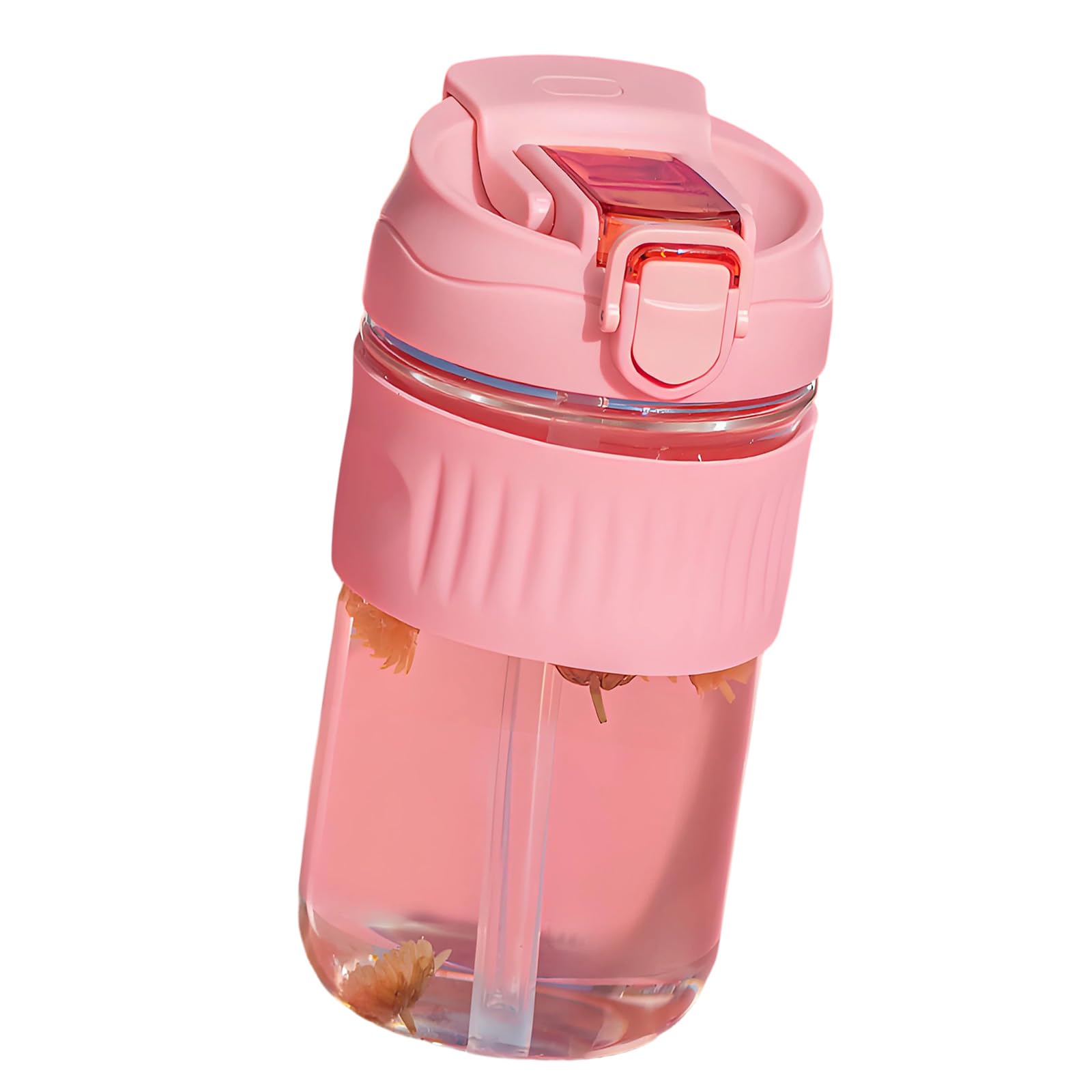Mekalero Glass Drinking Vessel with Silicone Sleeve Water Bottle with Leakproof Lid Suitable for Offices or Gym Strong Glass Beverage Container