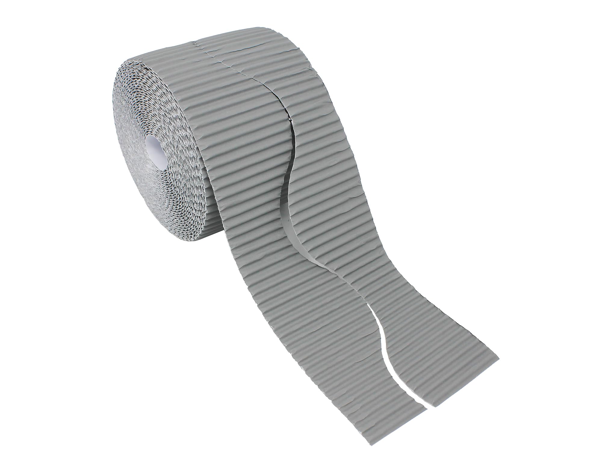 Bright Ideas Corrugated Border Roll for School Displays, Grey, 10cm x 7.5m. BI8209.