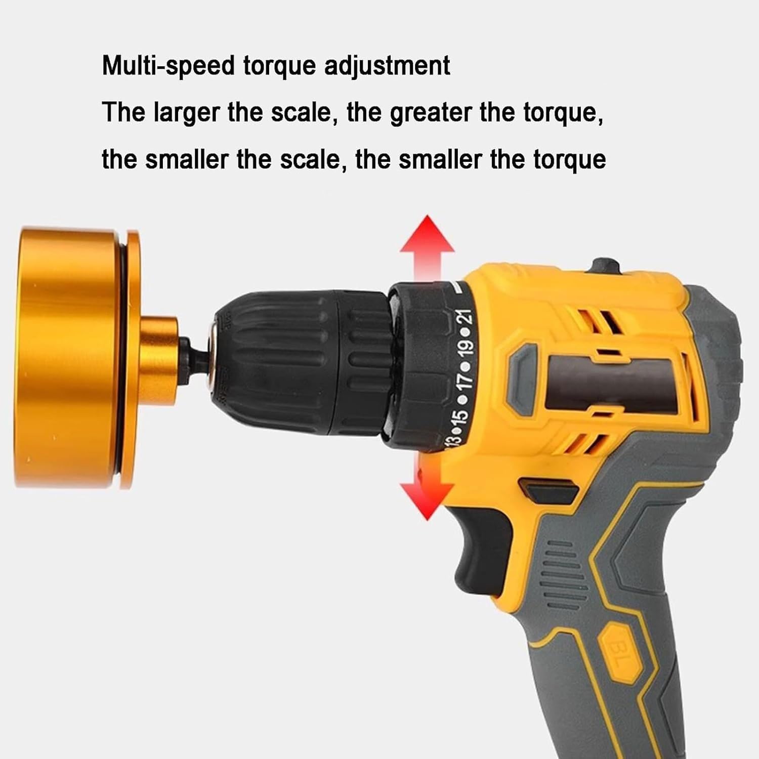 Tappatrice elettrica per bottiglie, tappatrice a vite manuale senza fili con 6 teste, velocità 350-1350 giri/min, batteria 4000 mAh, regolazione a 21 marce per tappi da 10-50 mm