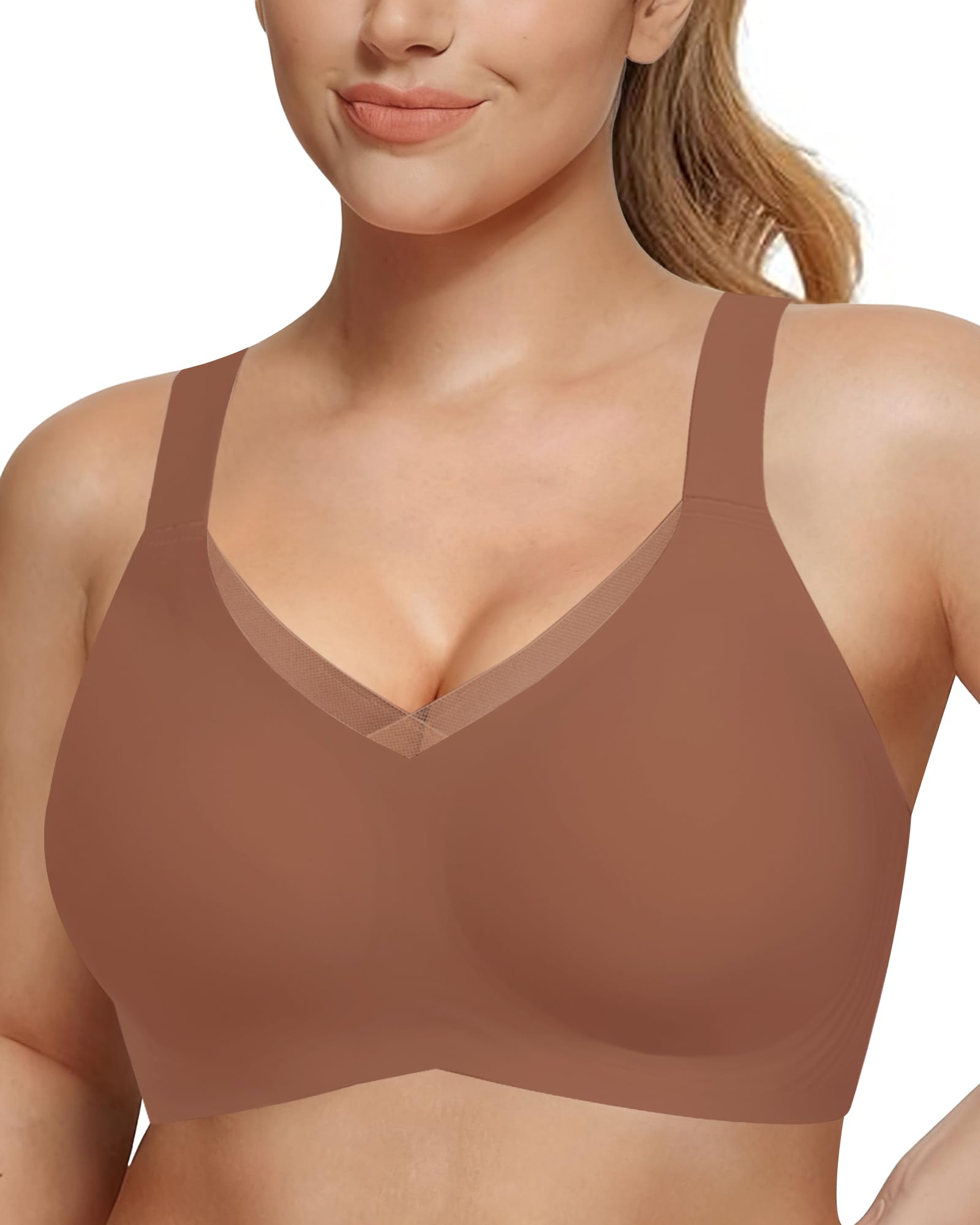 Comfortable Wireless Bras for Women Seamless Padded Push Up No Show Bra with Support