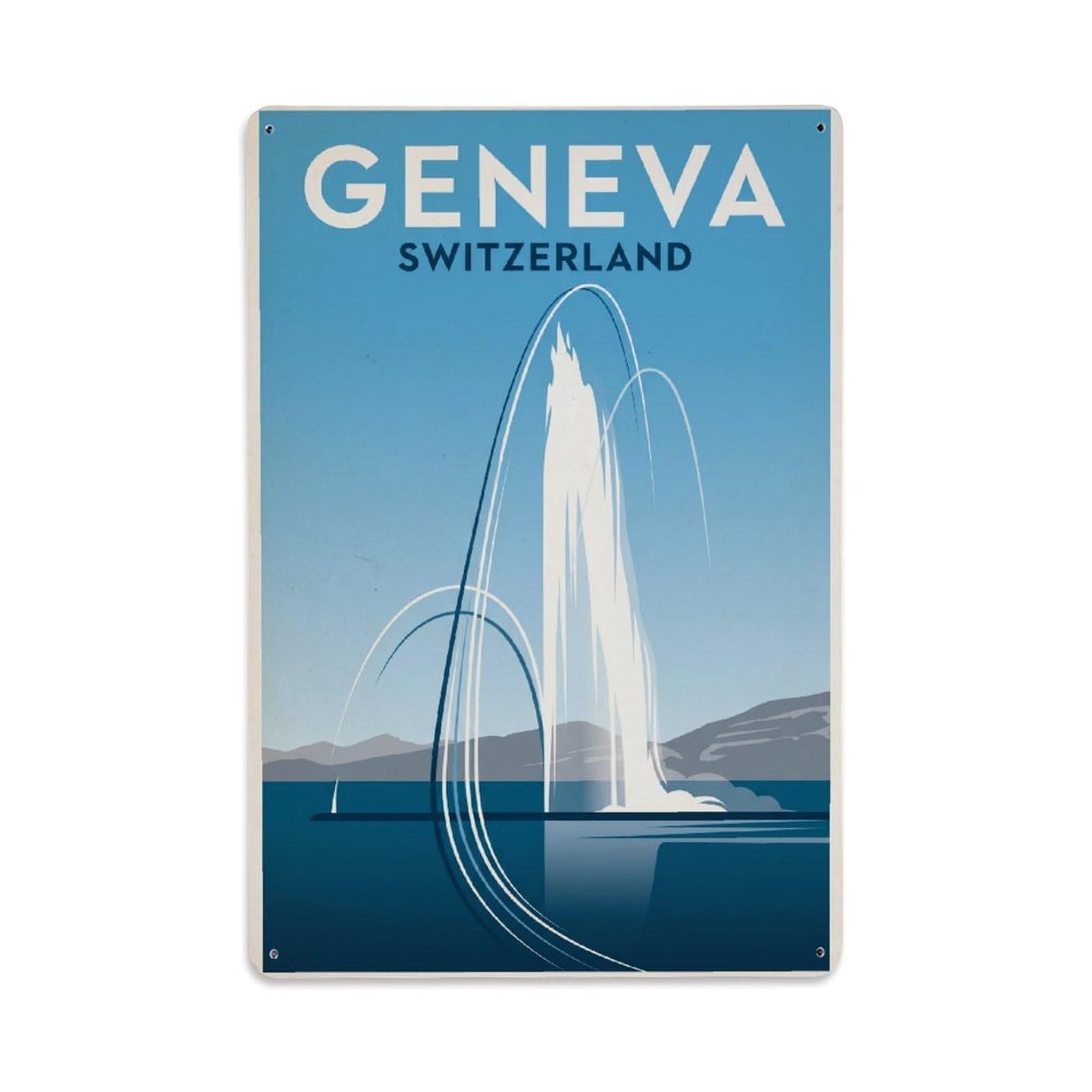 Travel Retro Switzerland Geneva Metal Tin Sign